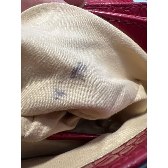 Giani Bernini Red Croc Embossed Crossbody Bag Purse Gold Hardware Adj Strap - Picture 8 of 8